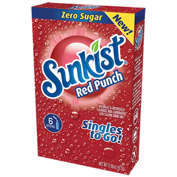 Sunkist Red Punch Zero Sugar Singles to Go 6 Pack - 0.74oz (21g)