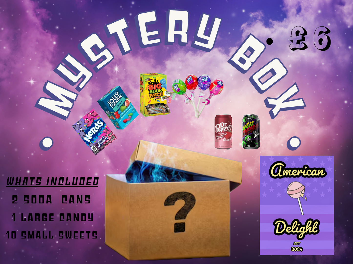 £6 Mystery Box – Surprise Selection of American Treats!